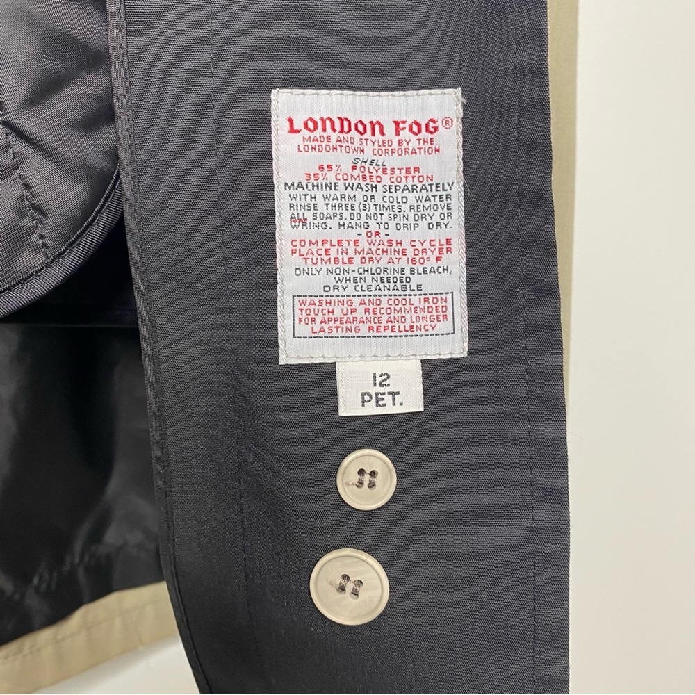 London Fog Vintage Classic Cream Tan Trench Coat - Picture 16 of 16